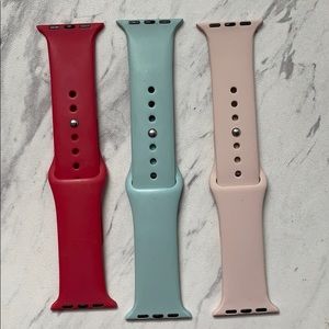 4/$20 Set of 3 silicone Apple Watch bands 38 mm